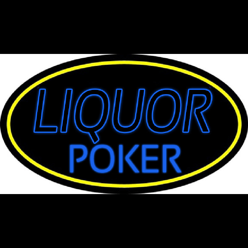 Blue Liquor Poker Neonskylt