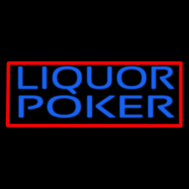 Blue Liquor Poker Neonskylt