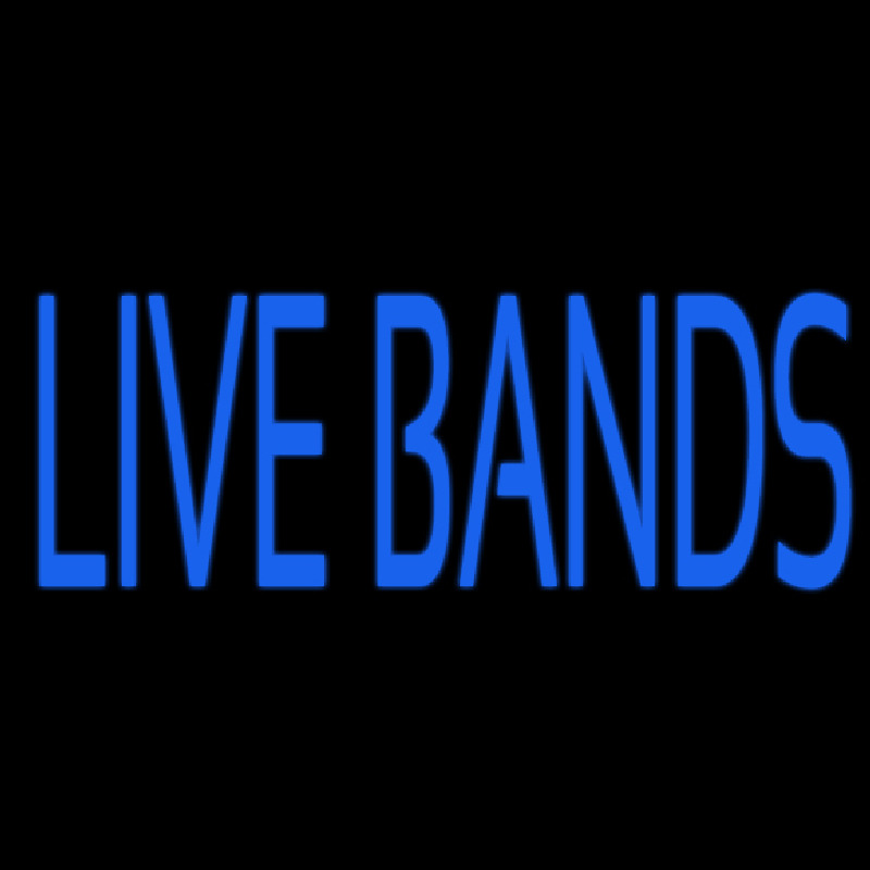 Blue Live Bands 2 Neonskylt