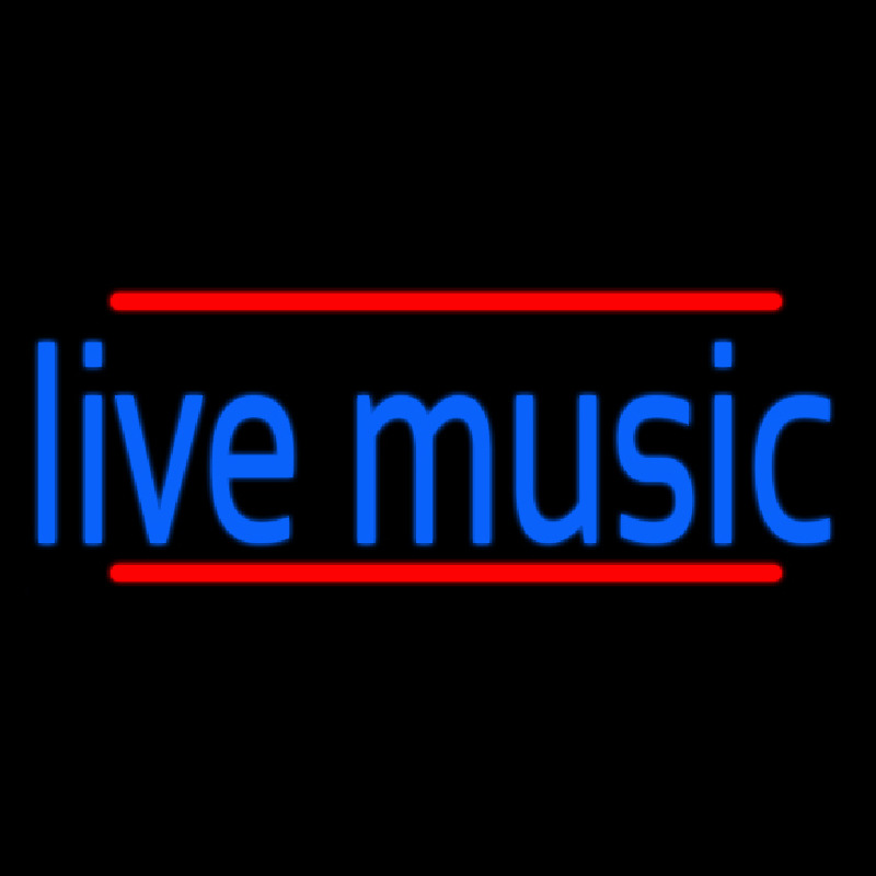 Blue Live Music 1 Neonskylt