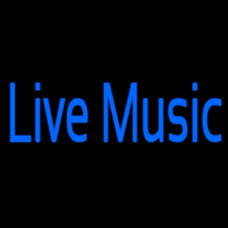 Blue Live Music Neonskylt