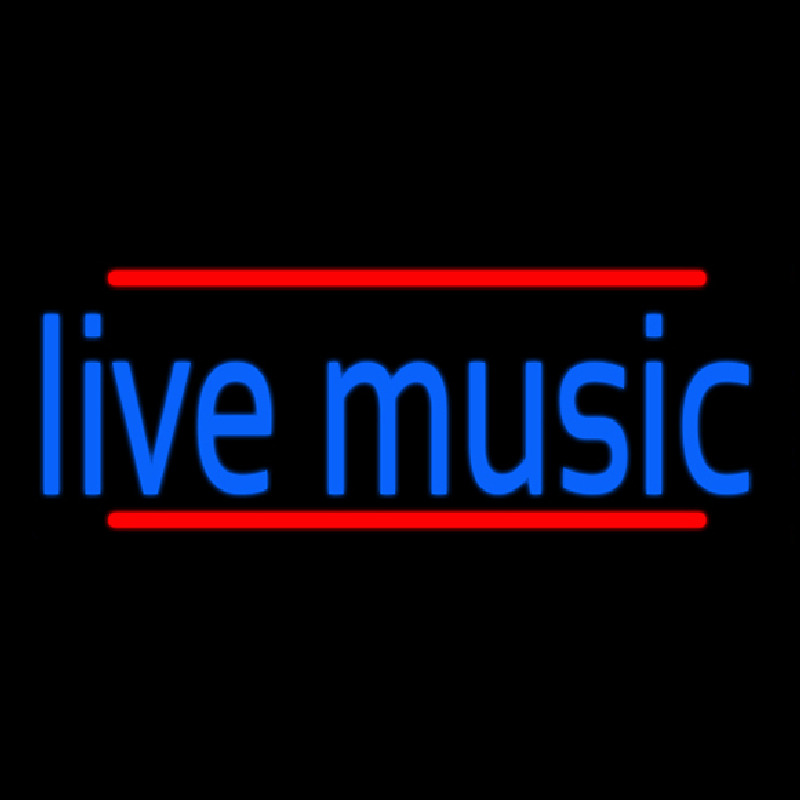 Blue Live Music Red Line Neonskylt
