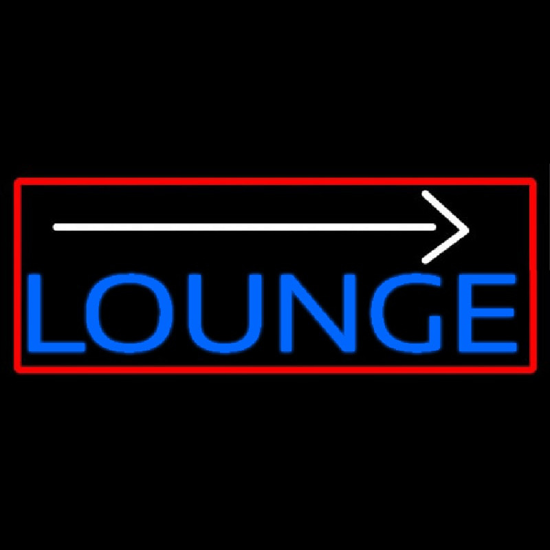 Blue Lounge And Arrow With Red Border Neonskylt