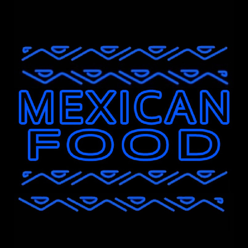 Blue Mexican Food Outdoor Neonskylt