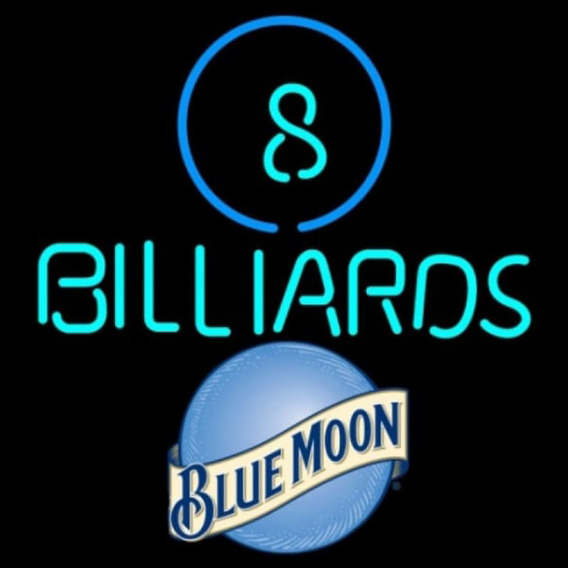 Blue Moon Ball Billiards Pool Beer Sign Neonskylt