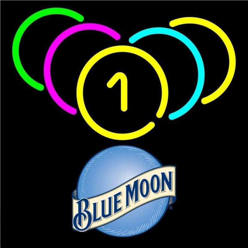 Blue Moon Billiard Rack Pool Beer Sign Neonskylt
