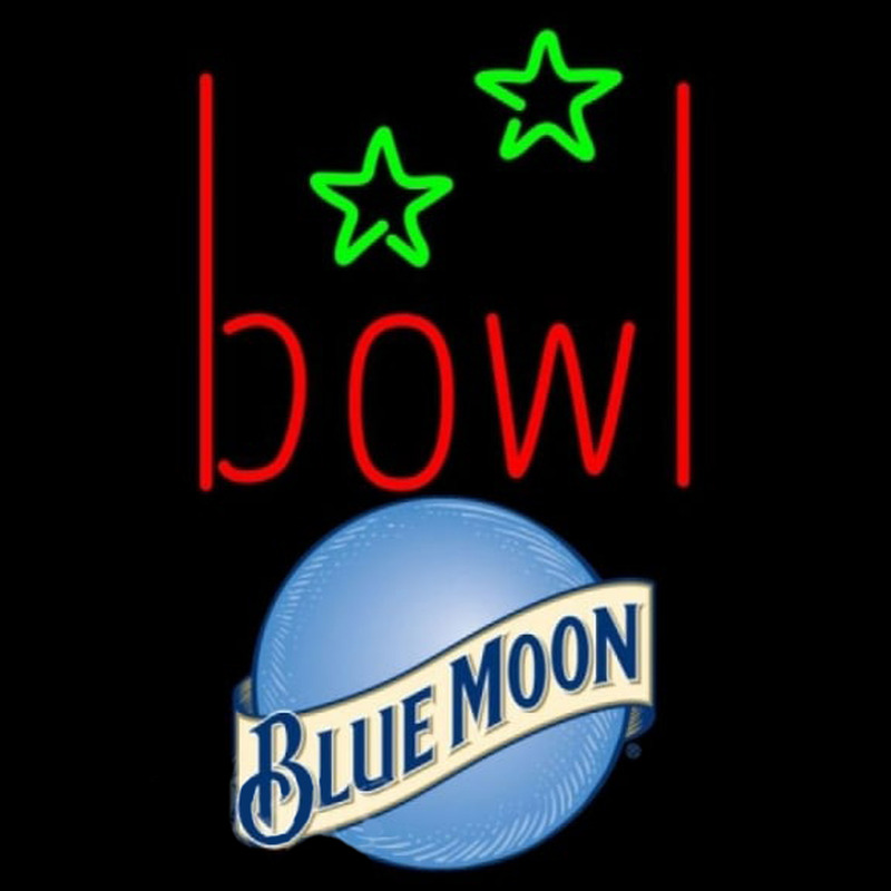 Blue Moon Bowling Alley Beer Sign Neonskylt