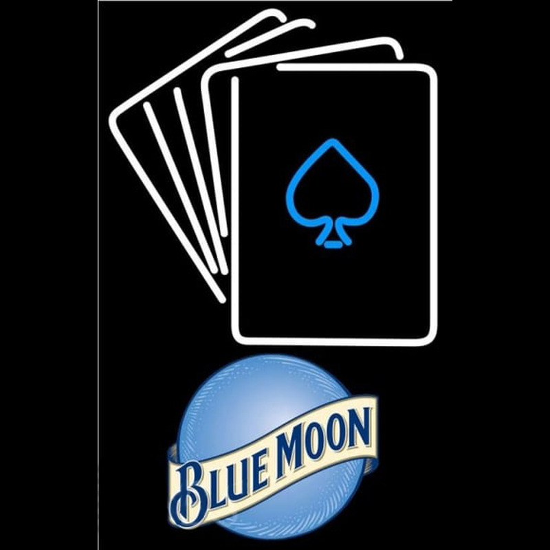 Blue Moon Cards Beer Sign Neonskylt