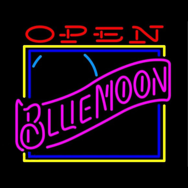 Blue Moon Classic Open Beer Sign Neonskylt