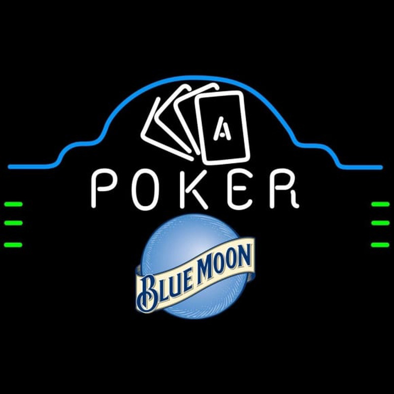 Blue Moon Poker Ace Cards Beer Sign Neonskylt