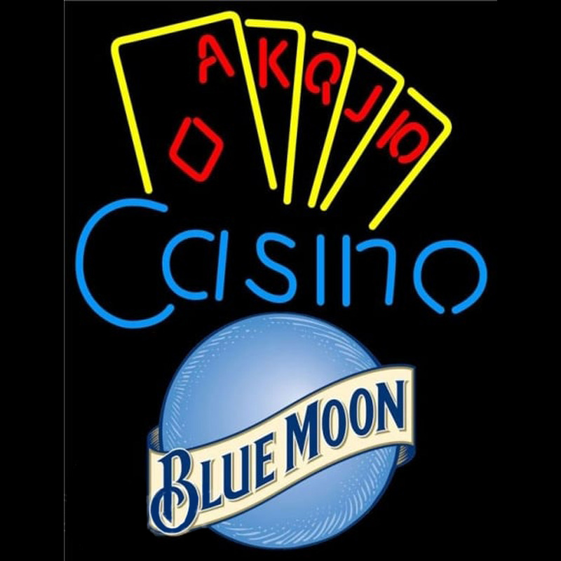 Blue Moon Poker Casino Ace Series Beer Sign Neonskylt