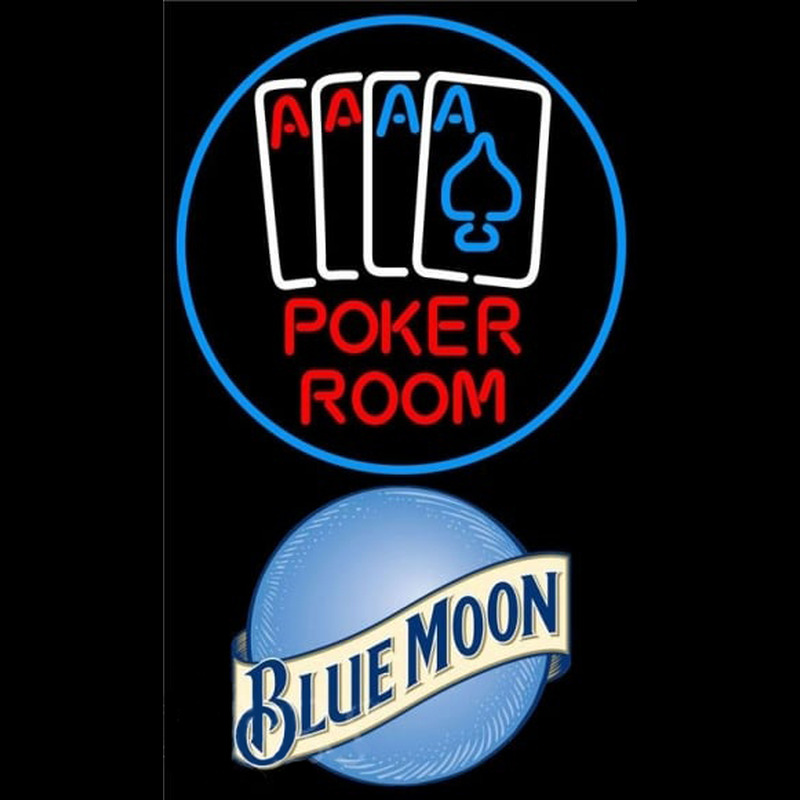 Blue Moon Poker Room Beer Sign Neonskylt