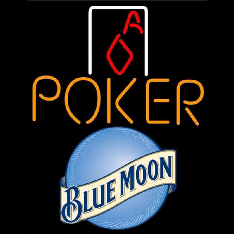 Blue Moon Poker Squver Ace Beer Sign Neonskylt