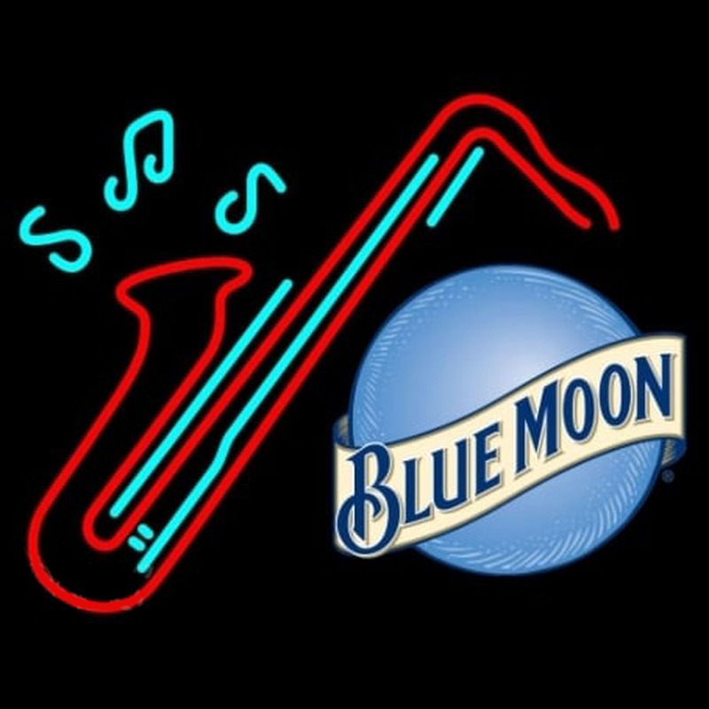 Blue Moon Sexaphone Beer Neonskylt