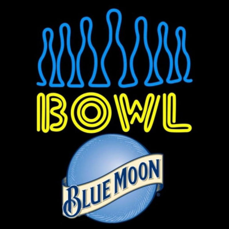 Blue Moon Ten Pin Bowling Beer Sign Neonskylt