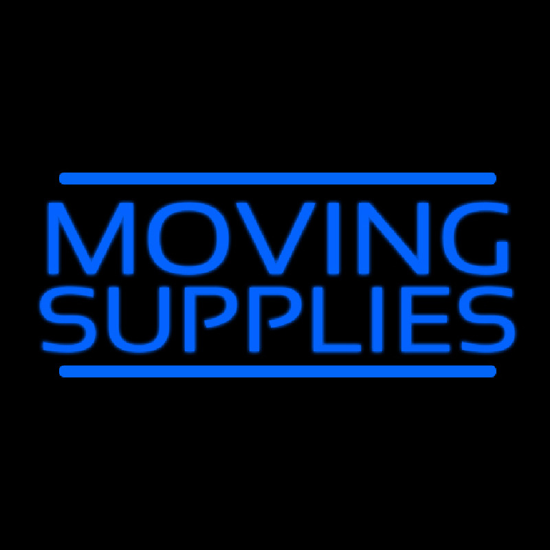 Blue Moving Supplies Double Line Neonskylt