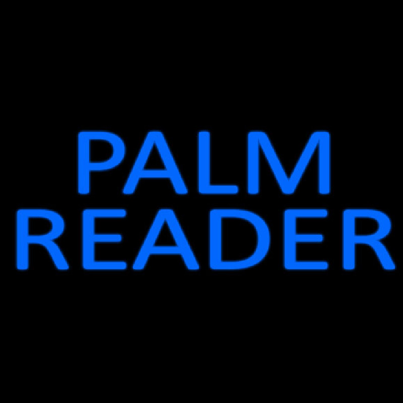 Blue Palm Reader Block Neonskylt