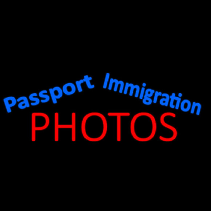 Blue Passport Immigration Photos Neonskylt