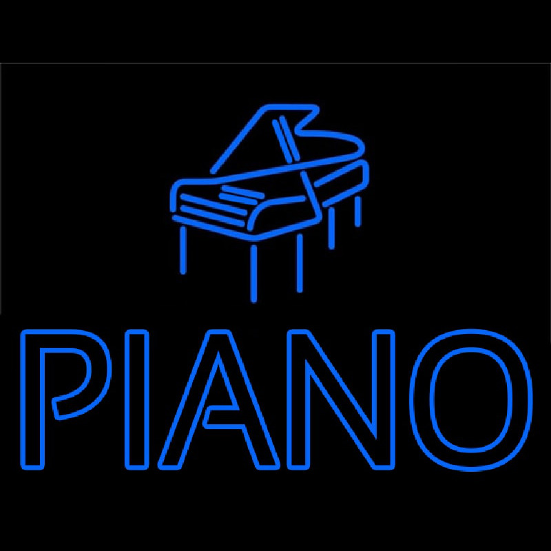 Blue Piano With Logo Neonskylt