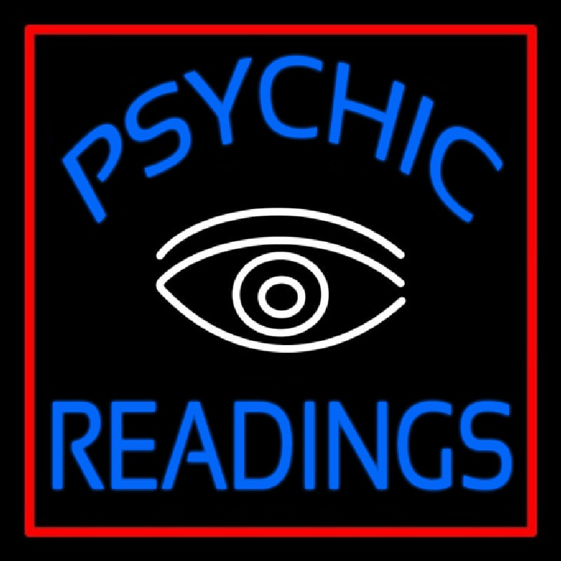 Blue Psychic Readings White Eye Neonskylt