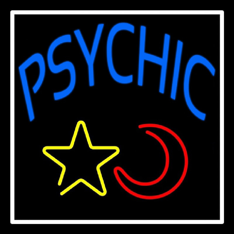 Blue Psychic With Moon And Star Neonskylt