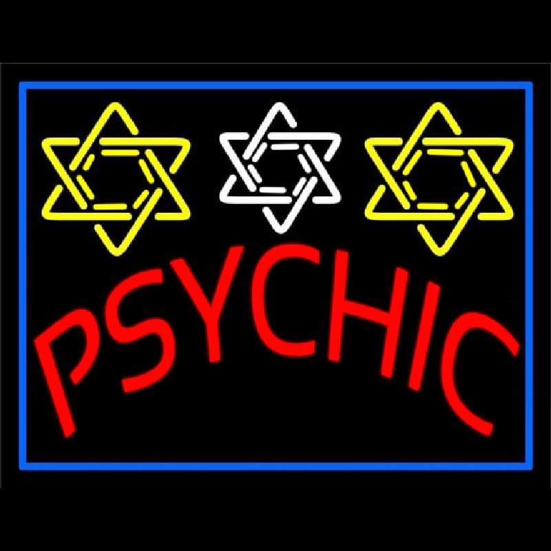 Blue Psychic With Stars Neonskylt