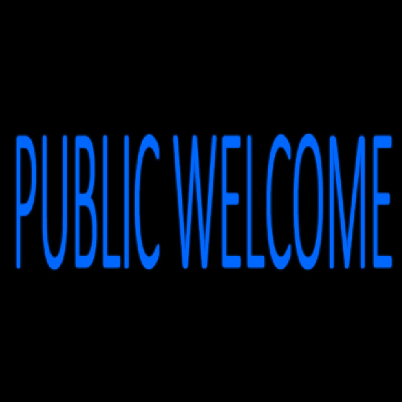 Blue Public Welcome Neonskylt