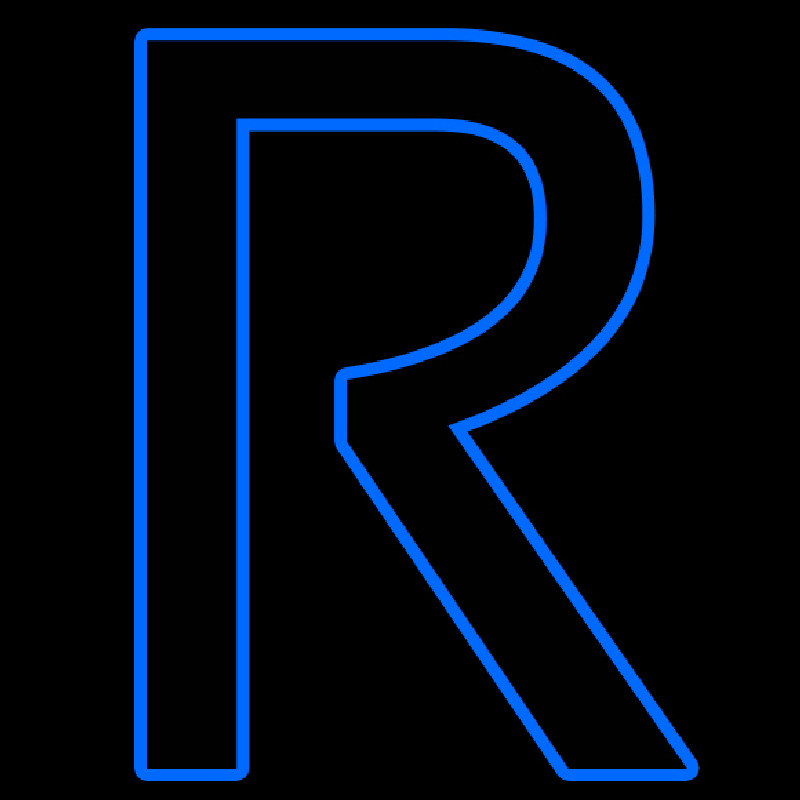 Blue R Logo Neonskylt