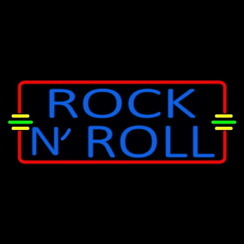 Blue Rock N Roll Red Border 1 Neonskylt