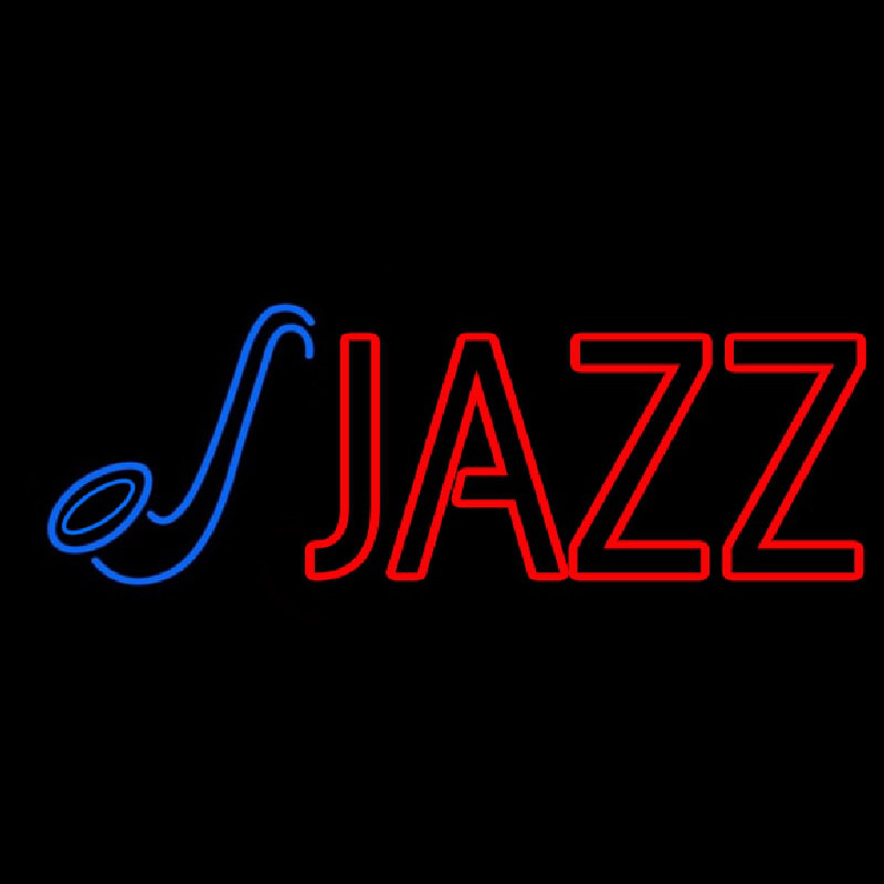 Blue Sa ophone Red Jazz Block 2 Neonskylt