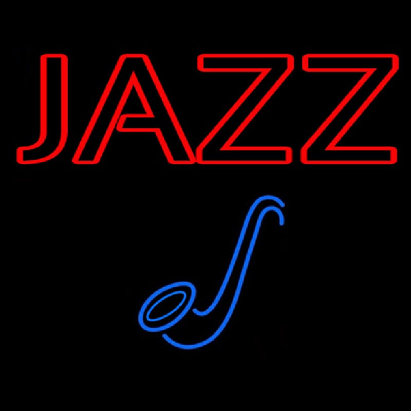 Blue Sa ophone Red Jazz Block Neonskylt