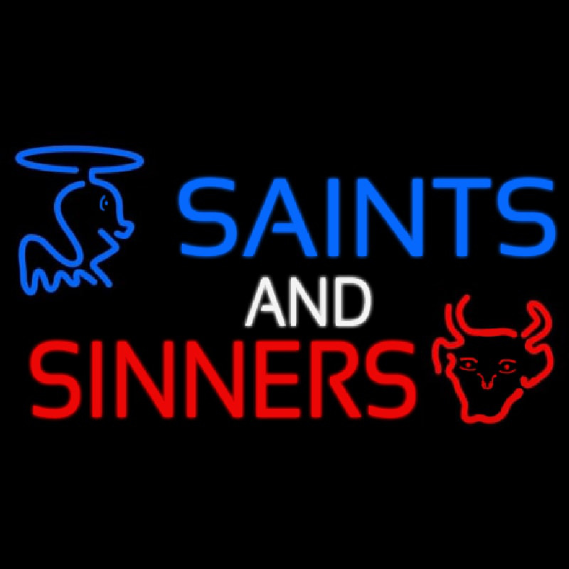 Blue Saints And Red Sinners Neonskylt