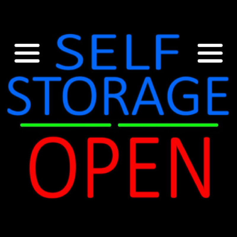 Blue Self Storage With Open 1 Neonskylt