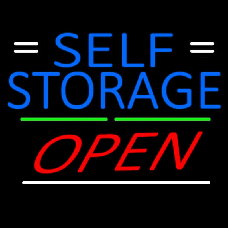 Blue Self Storage With Open 3 Neonskylt