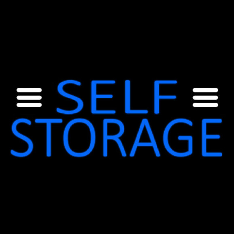 Blue Self Storage With White Line Neonskylt