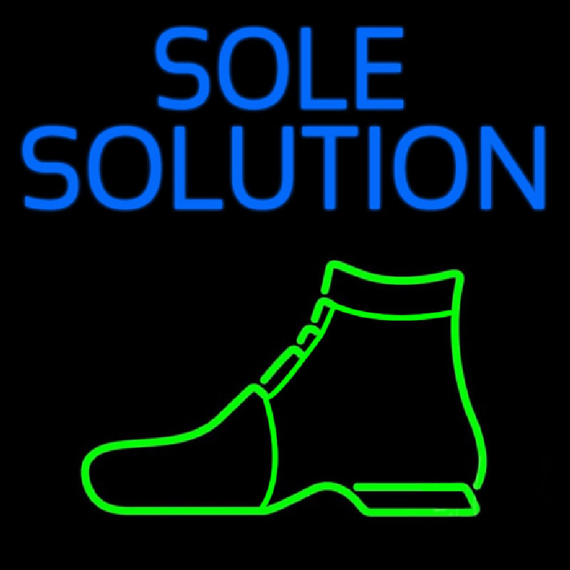 Blue Sole Solution Neonskylt
