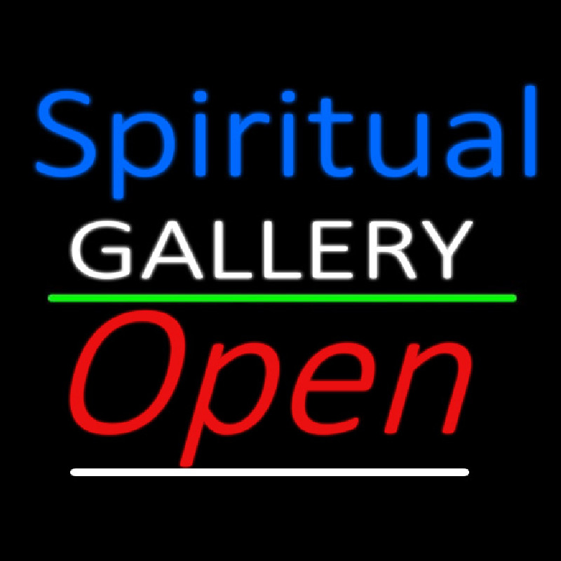 Blue Spritual White Gallery With Open 3 Neonskylt