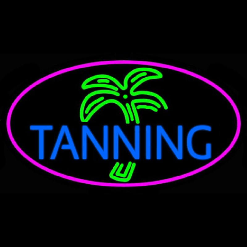 Blue Tanning Palm Tree Neonskylt