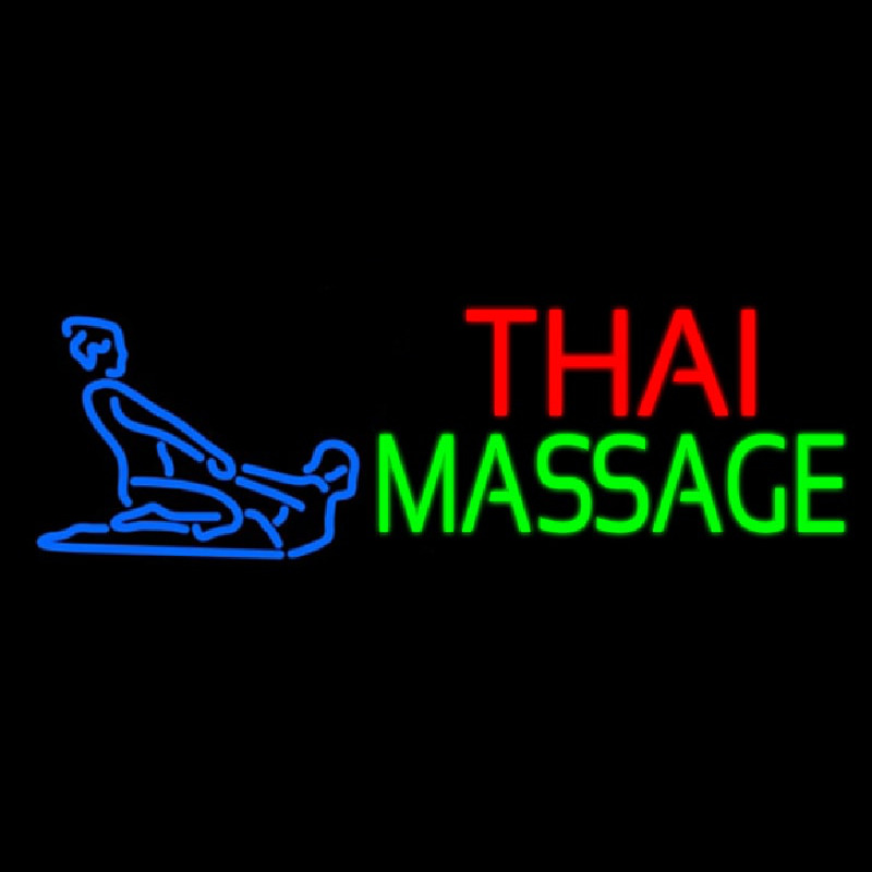 Blue Thai Massage Logo Neonskylt