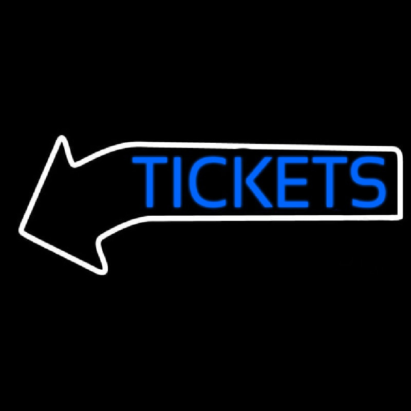 Blue Tickets With Arrow Neonskylt