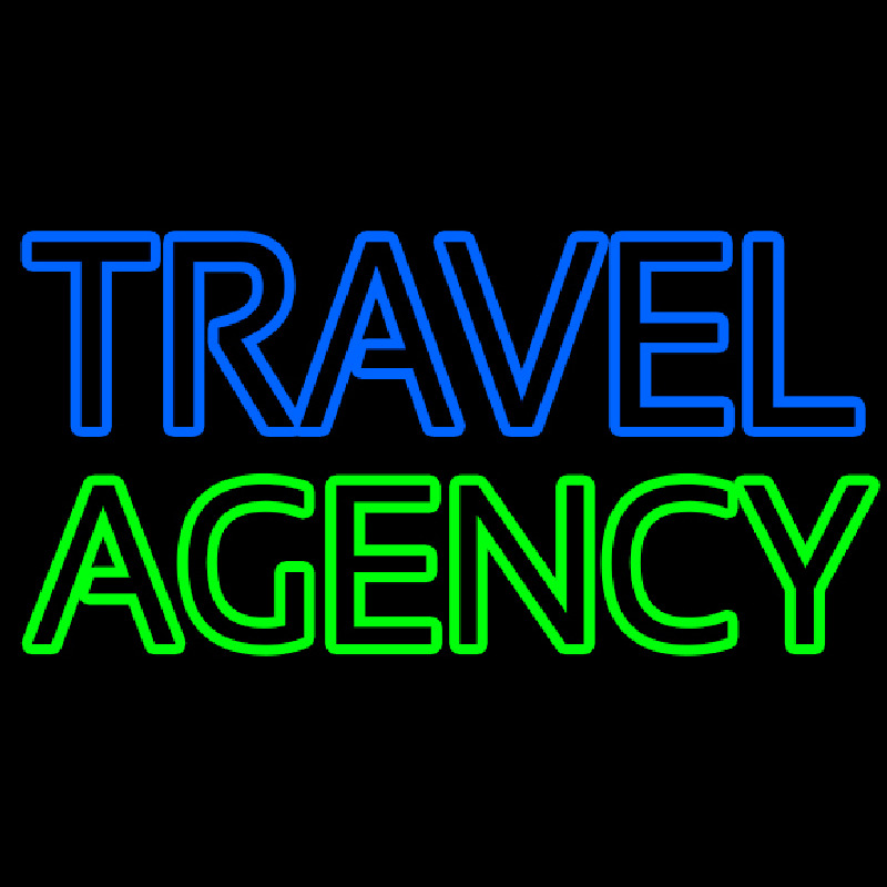 Blue Travel Green Agency Neonskylt
