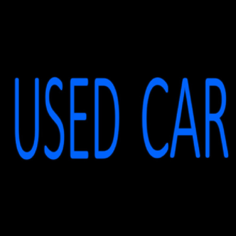 Blue Used Car Block Neonskylt
