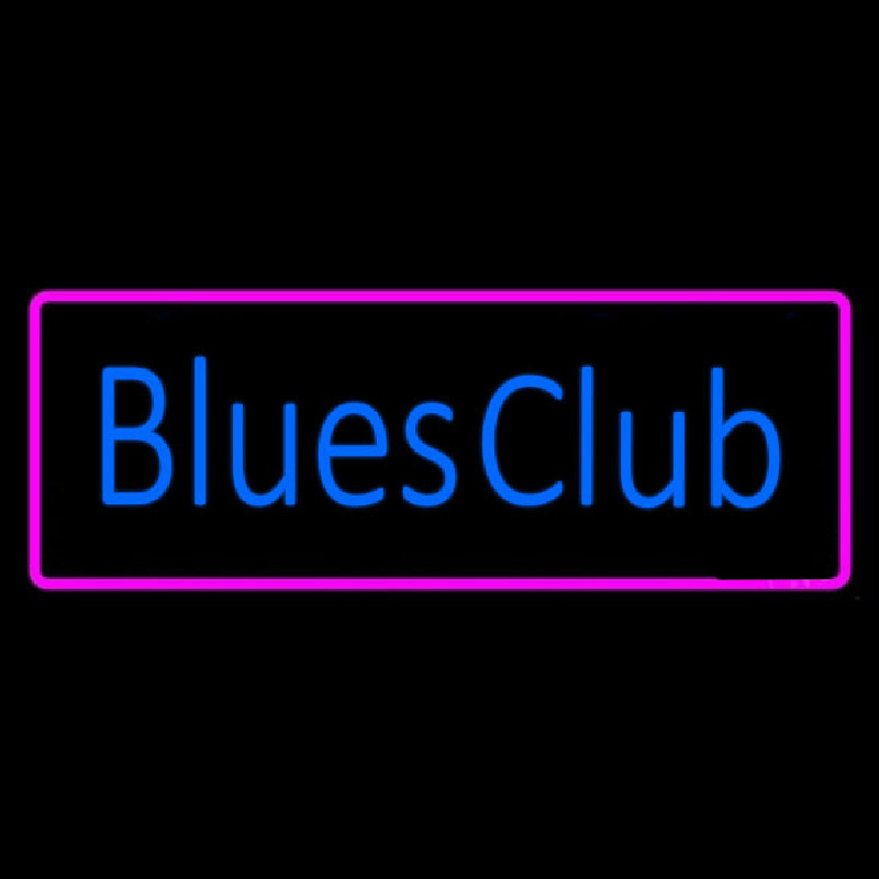 Blues Club Pink Border Neonskylt