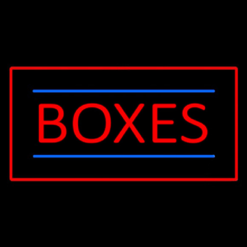 Bo es Rectangle Red Neonskylt