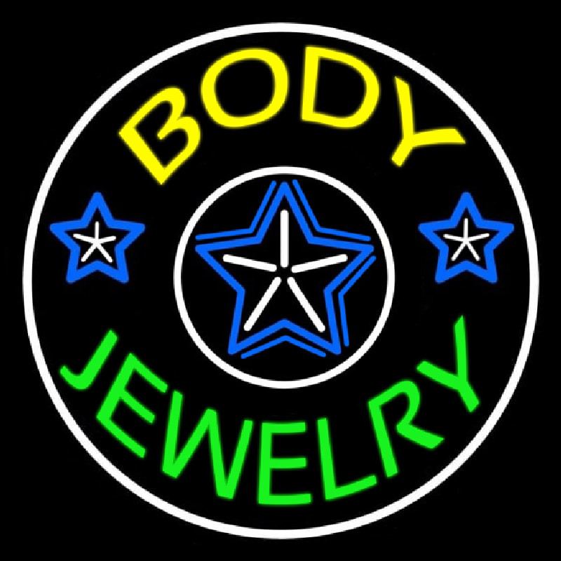 Body Jewelry Round Neonskylt
