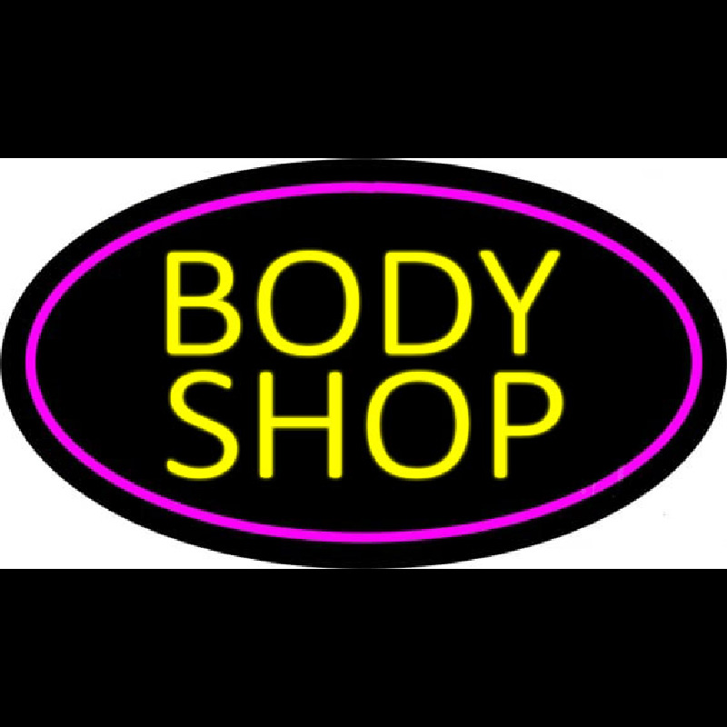 Body Shop Purple Oval Neonskylt