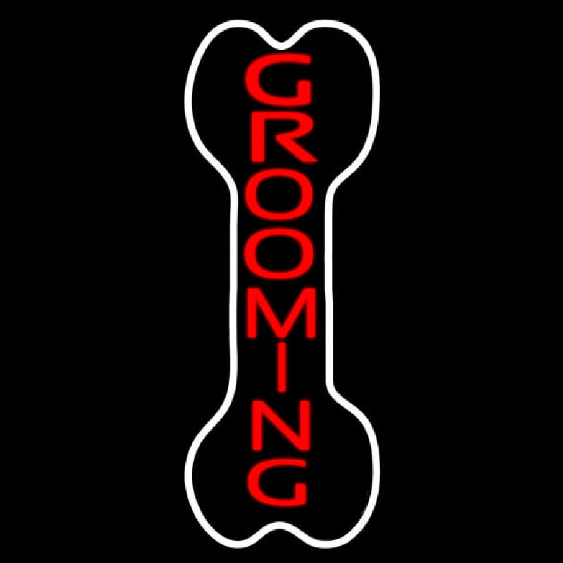 Bone Grooming Vertical Neonskylt