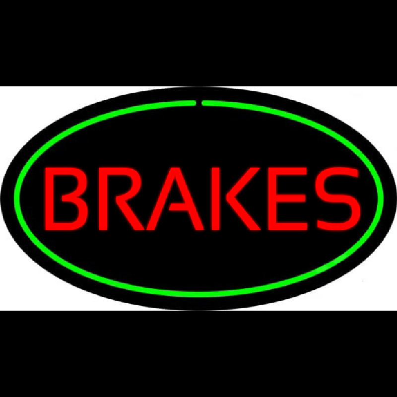 Brakes Green Oval Neonskylt