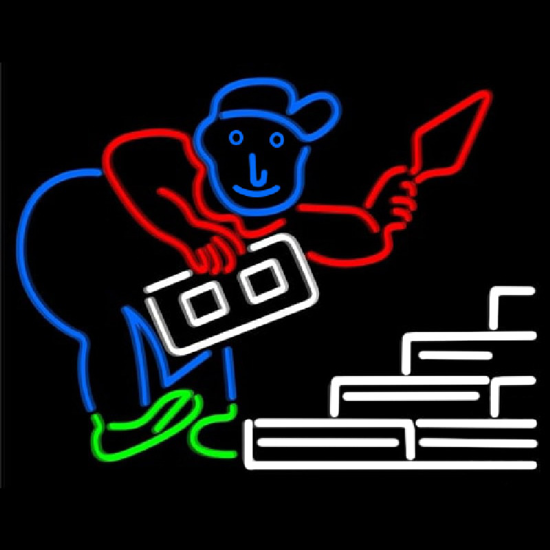 Bricklayert Neonskylt