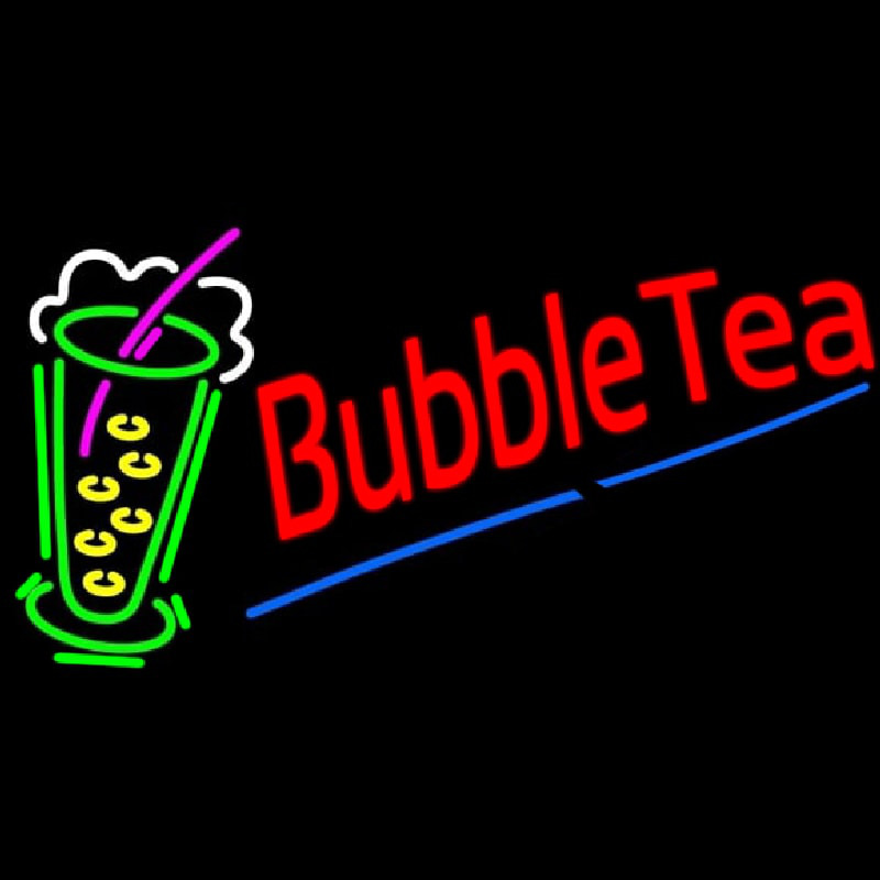 Bubble Tea With Tea Glass Neonskylt
